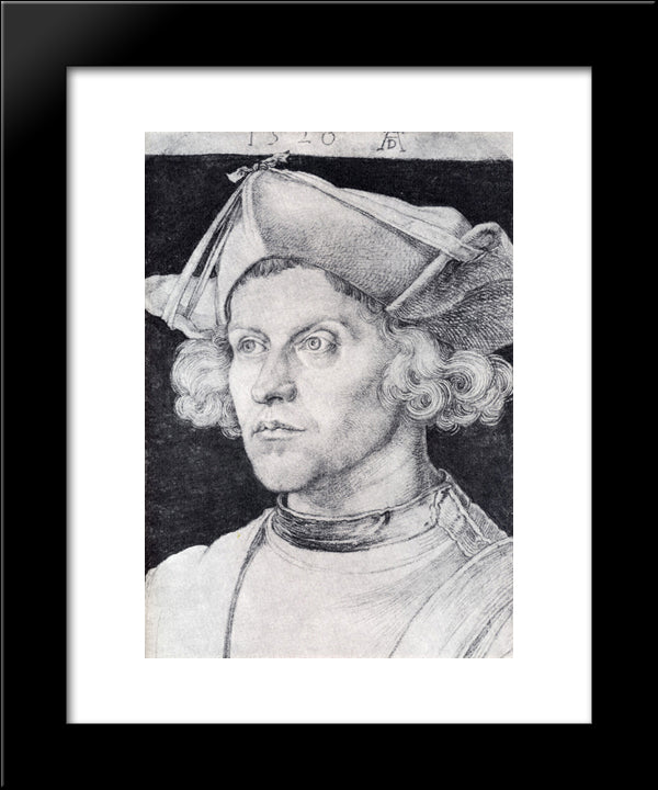 Portrait Of An Unknown Man 20x24 Black Modern Wood Framed Art Print Poster by Durer, Albrecht