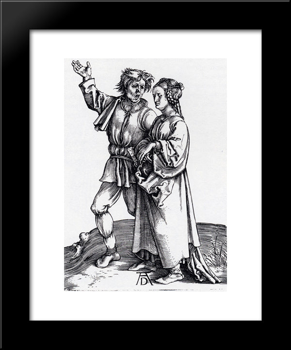 Rustic Couple 20x24 Black Modern Wood Framed Art Print Poster by Durer, Albrecht