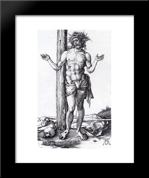 Man Of Sorrows With Hands Raised 20x24 Black Modern Wood Framed Art Print Poster by Durer, Albrecht