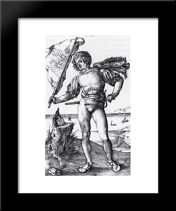 The Standard Bearer 20x24 Black Modern Wood Framed Art Print Poster by Durer, Albrecht