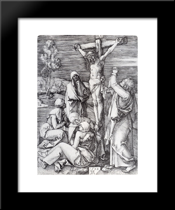 Crucifixion 20x24 Black Modern Wood Framed Art Print Poster by Durer, Albrecht