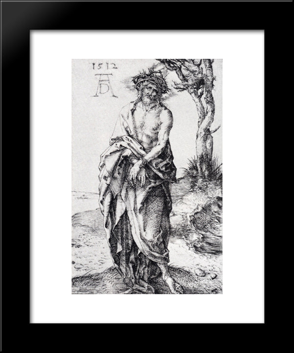 Man Of Sorrows With Hands Bound 20x24 Black Modern Wood Framed Art Print Poster by Durer, Albrecht