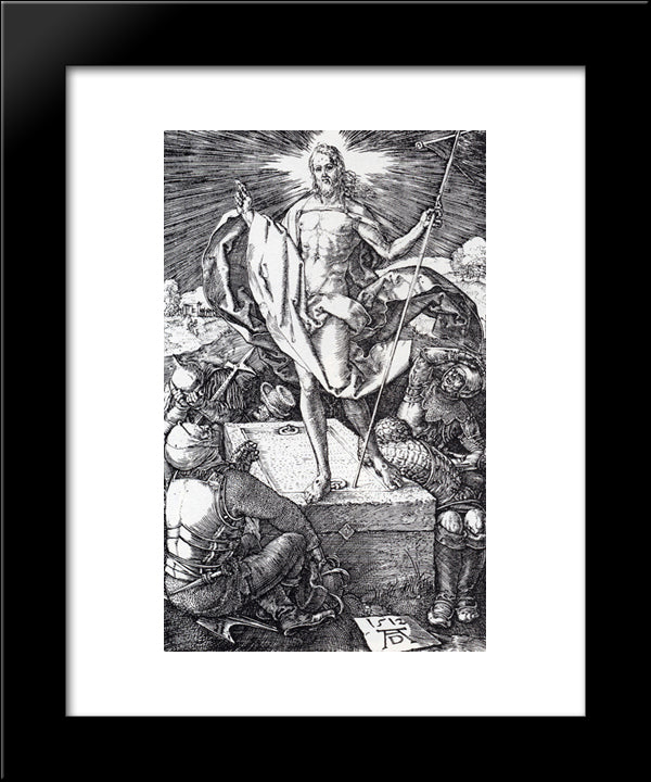 Resurrection (Engraved Passion) 20x24 Black Modern Wood Framed Art Print Poster by Durer, Albrecht