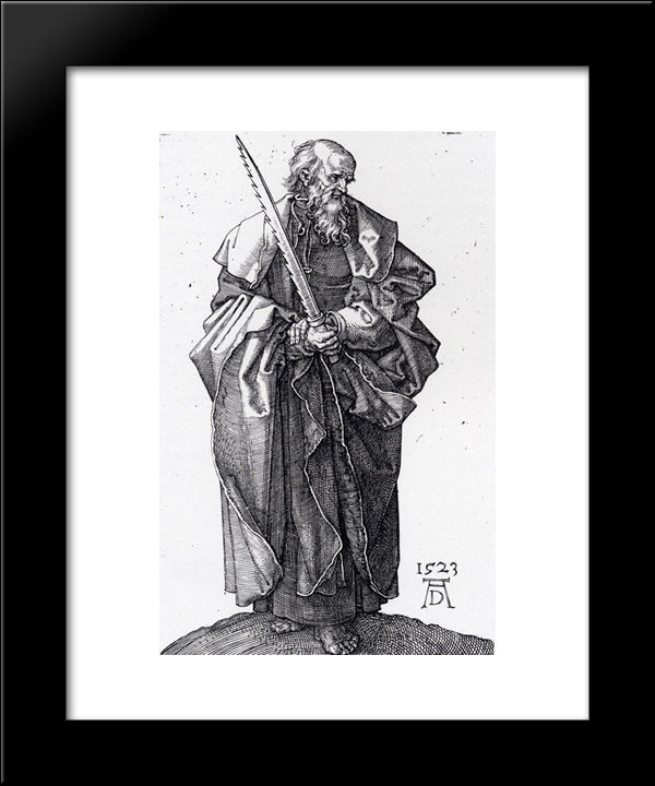St. Simon 20x24 Black Modern Wood Framed Art Print Poster by Durer, Albrecht