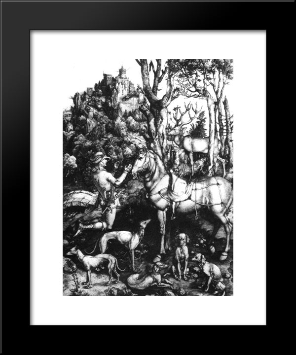 St. Eustach 20x24 Black Modern Wood Framed Art Print Poster by Durer, Albrecht