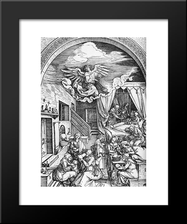 Birth Of The Virgin 20x24 Black Modern Wood Framed Art Print Poster by Durer, Albrecht