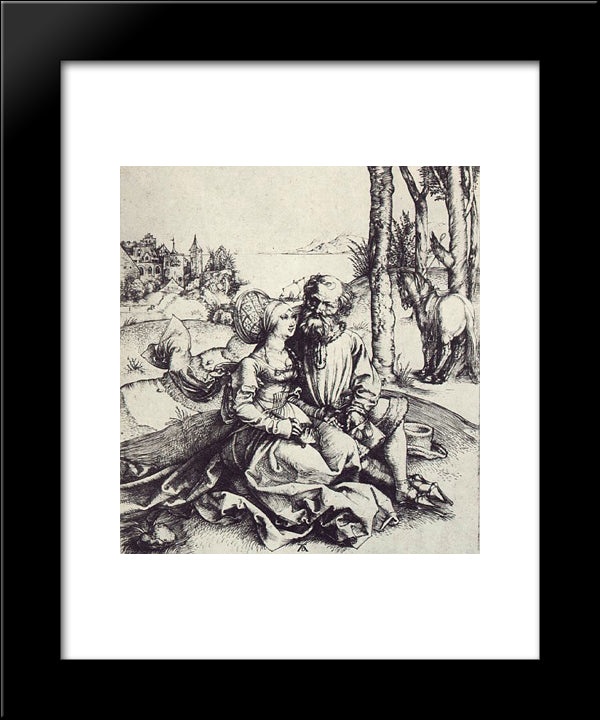 Importuning 20x24 Black Modern Wood Framed Art Print Poster by Durer, Albrecht