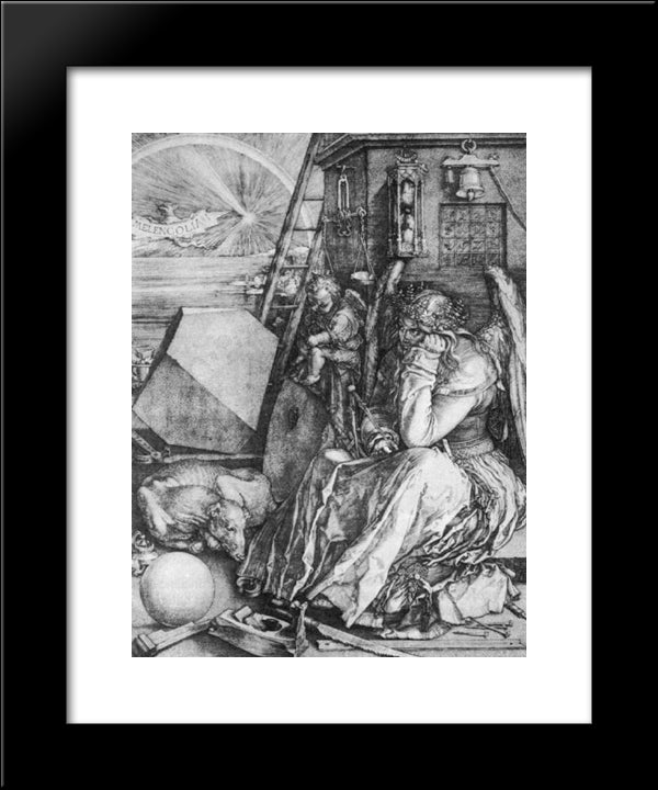 Melancholia 20x24 Black Modern Wood Framed Art Print Poster by Durer, Albrecht