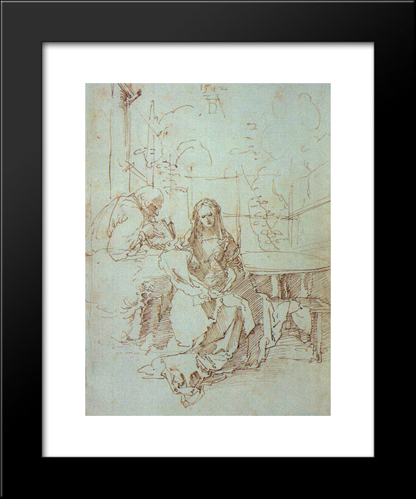 The Holy Family In A Trellis 20x24 Black Modern Wood Framed Art Print Poster by Durer, Albrecht