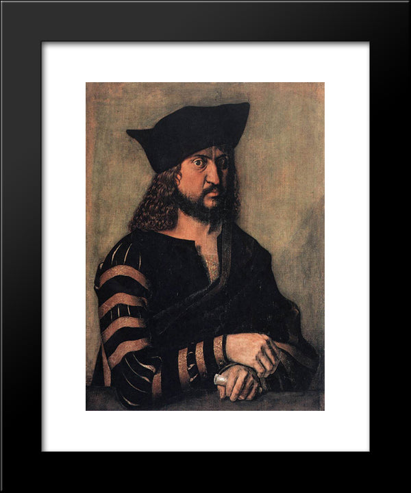 Portrait Of Elector Frederick The Wise Of Saxony 20x24 Black Modern Wood Framed Art Print Poster by Durer, Albrecht