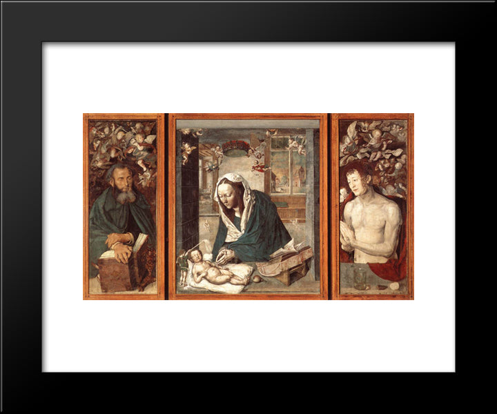 The Dresden Altarpiece 20x24 Black Modern Wood Framed Art Print Poster by Durer, Albrecht
