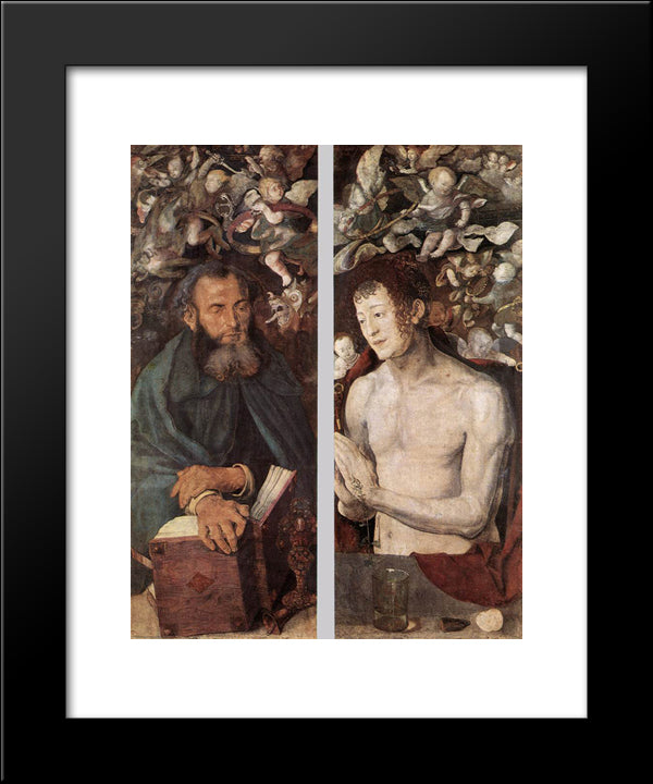 The Dresden Altarpiece (Side Wings) 20x24 Black Modern Wood Framed Art Print Poster by Durer, Albrecht
