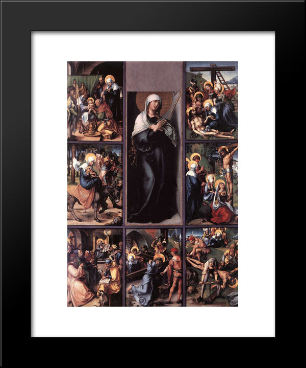 The Seven Sorrows Of The Virgin 20x24 Black Modern Wood Framed Art Print Poster by Durer, Albrecht