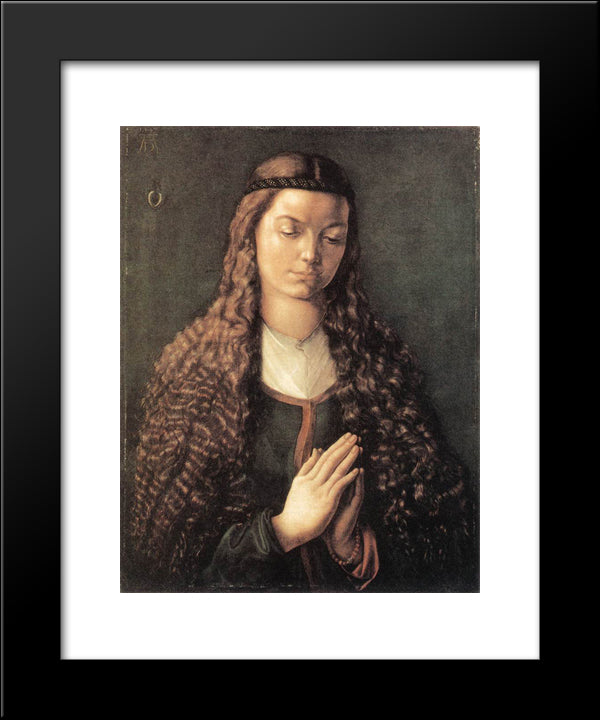 Portrait Of A Young Furleger With Loose Hair 20x24 Black Modern Wood Framed Art Print Poster by Durer, Albrecht