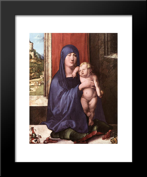 Madonna And Child (Haller Madonna) 20x24 Black Modern Wood Framed Art Print Poster by Durer, Albrecht