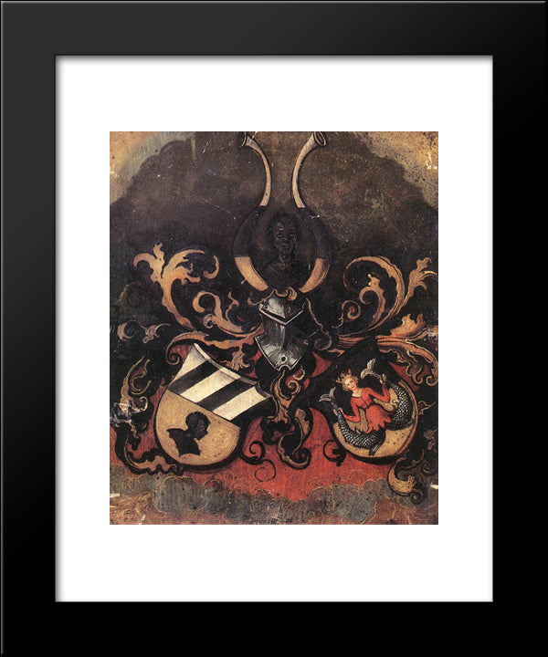 Combined Coat-Of-Arms Of The Tucher And Rieter Families 20x24 Black Modern Wood Framed Art Print Poster by Durer, Albrecht