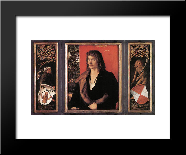 Portrait Of Oswolt Krel 20x24 Black Modern Wood Framed Art Print Poster by Durer, Albrecht