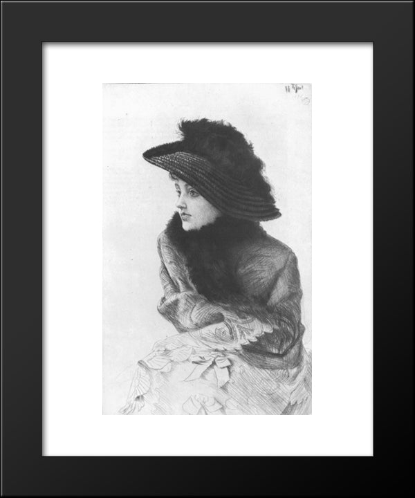 Portrait De M. N ... 20x24 Black Modern Wood Framed Art Print Poster by Tissot, James