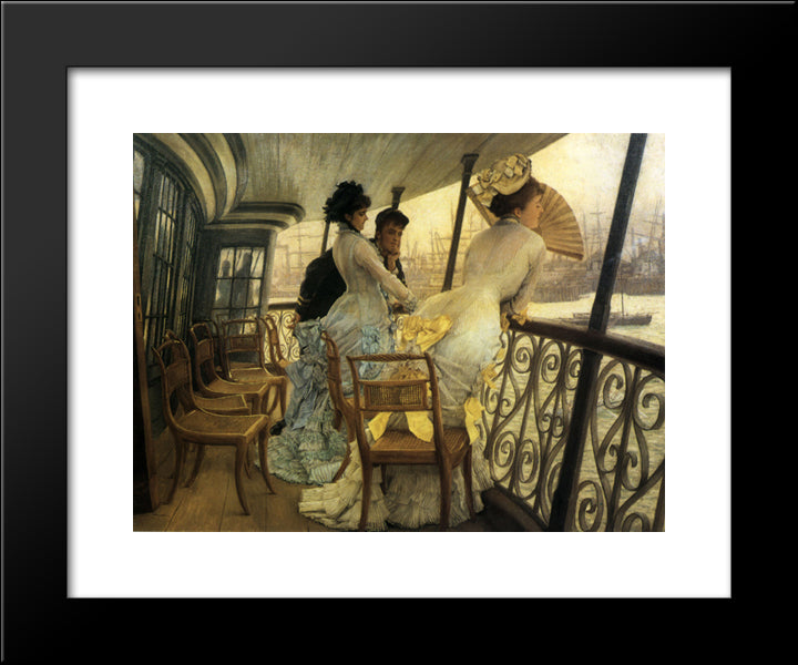 The Gallery Of H.M.S. 'Calcutta' (Portsmouth) 20x24 Black Modern Wood Framed Art Print Poster by Tissot, James