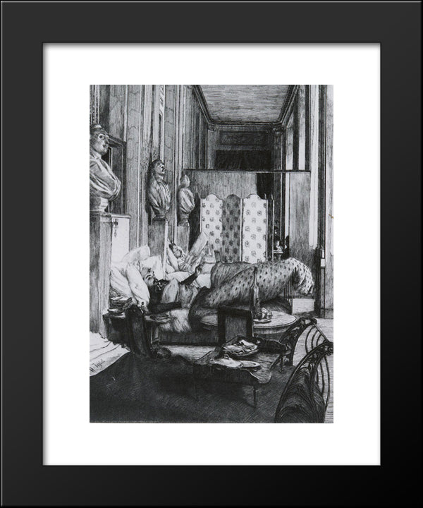 The Gallery Of The Comedie Francaise During The Siege Of Paris, 1870' 20x24 Black Modern Wood Framed Art Print Poster by Tissot, James