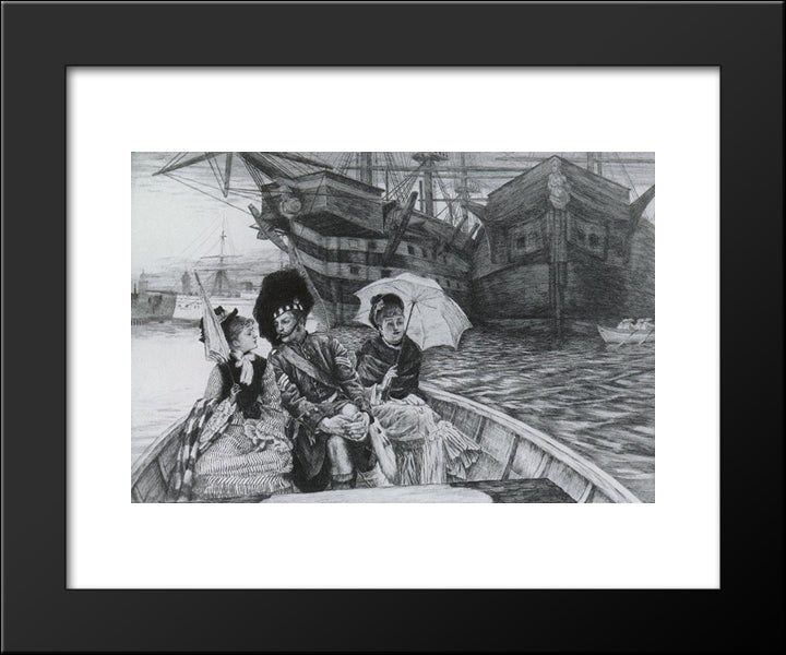 How Happy I Could Be With Either 20x24 Black Modern Wood Framed Art Print Poster by Tissot, James
