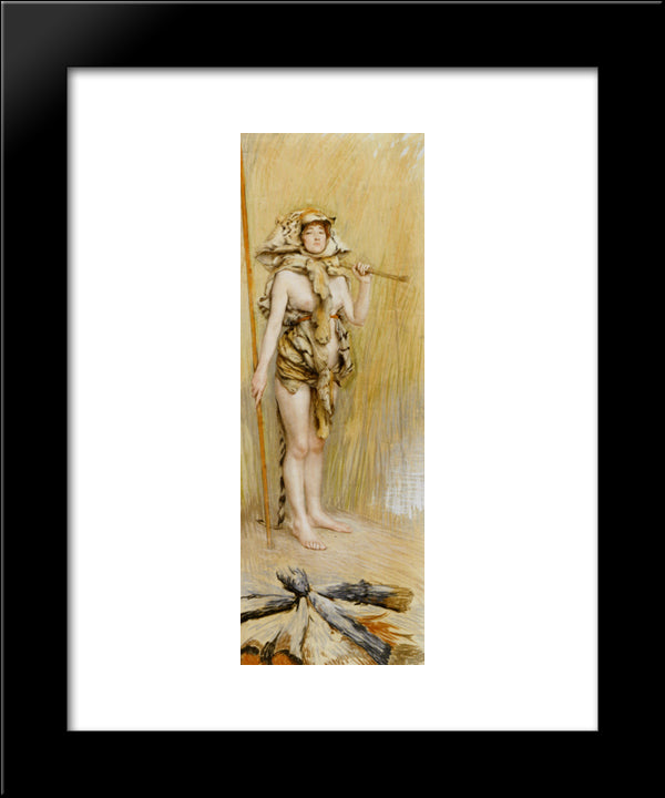 La Femme Prehistorique 20x24 Black Modern Wood Framed Art Print Poster by Tissot, James