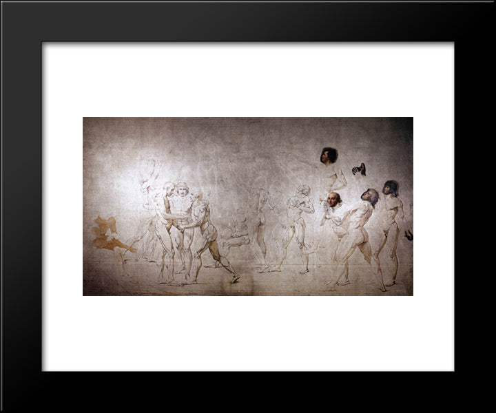 The Oath In The Tennis Court 20x24 Black Modern Wood Framed Art Print Poster by Tissot, James