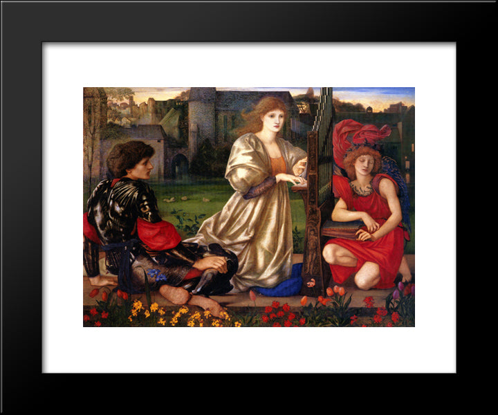 Le Chant D'Amour 20x24 Black Modern Wood Framed Art Print Poster by Burne Jones, Edward