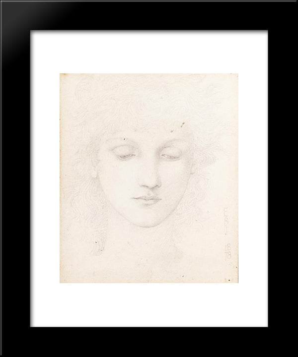 Head Of A Girl 20x24 Black Modern Wood Framed Art Print Poster by Burne Jones, Edward