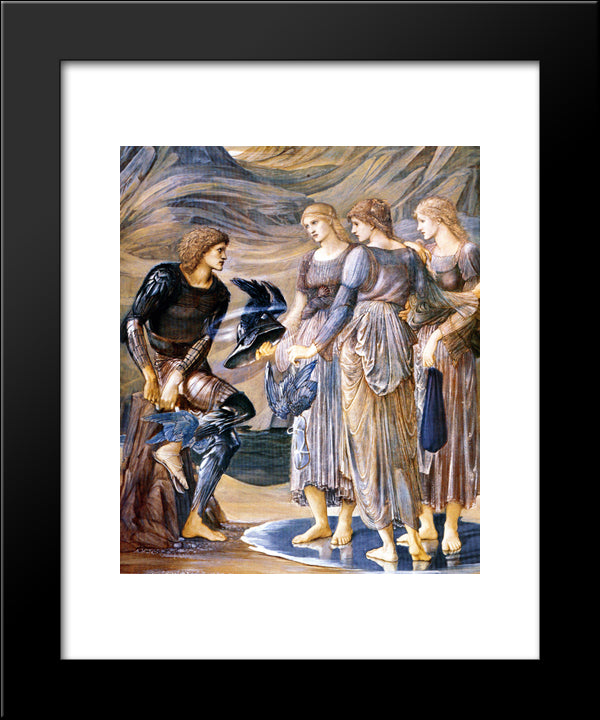 The Perseus Series: Perseus And The Sea Nymphs 20x24 Black Modern Wood Framed Art Print Poster by Burne Jones, Edward