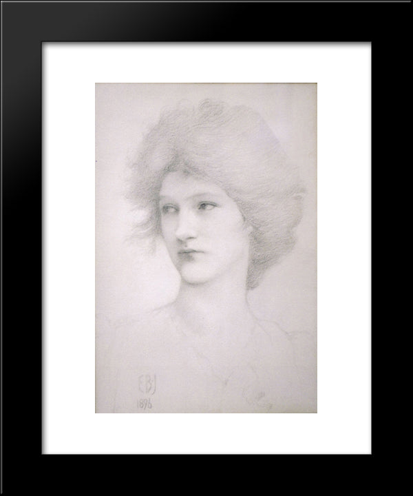 Study For The Queen In Death Of Arthur 20x24 Black Modern Wood Framed Art Print Poster by Burne Jones, Edward