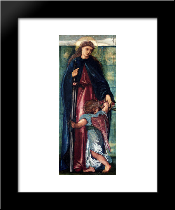 Saint Dorothy 20x24 Black Modern Wood Framed Art Print Poster by Burne Jones, Edward