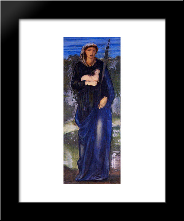 St. Agnes 20x24 Black Modern Wood Framed Art Print Poster by Burne Jones, Edward