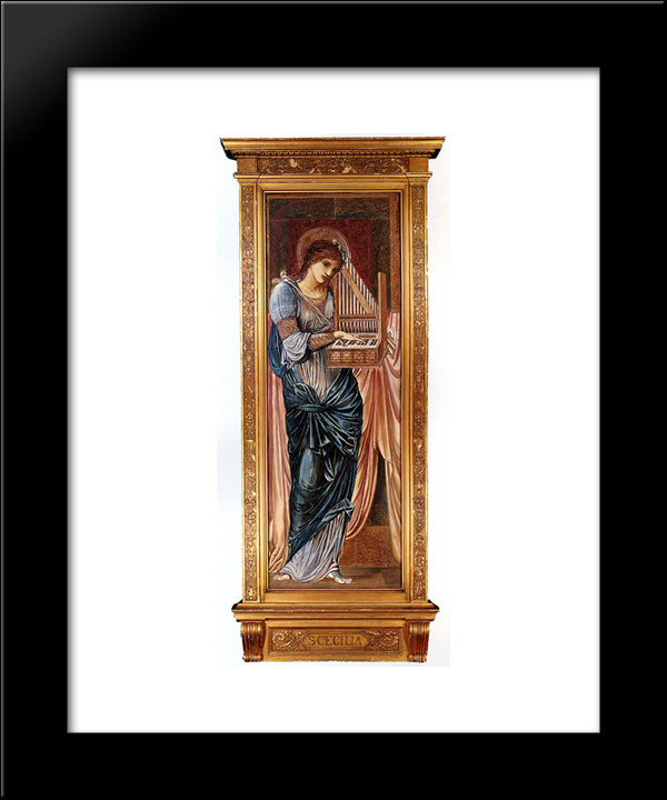 St. Cecilia 20x24 Black Modern Wood Framed Art Print Poster by Burne Jones, Edward