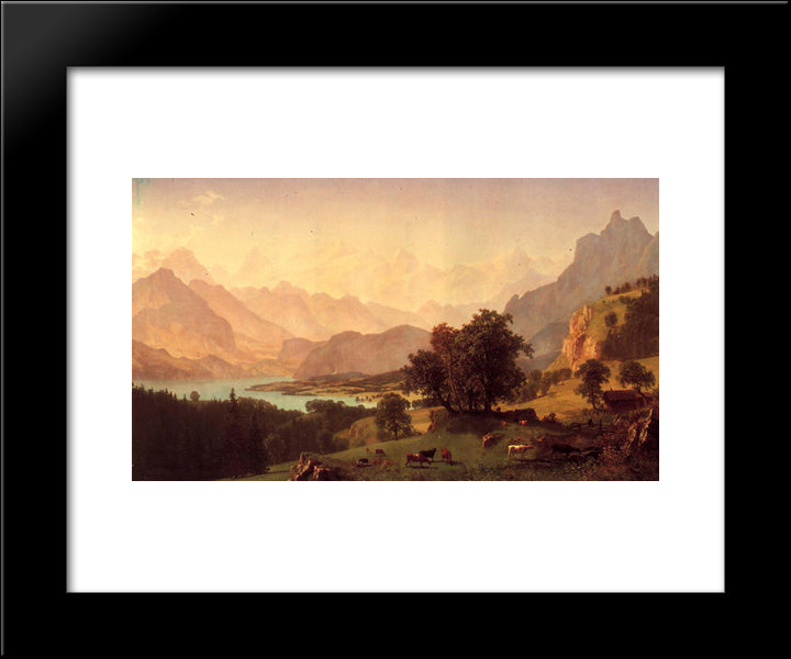 Bernese Alps 20x24 Black Modern Wood Framed Art Print Poster by Bierstadt, Albert