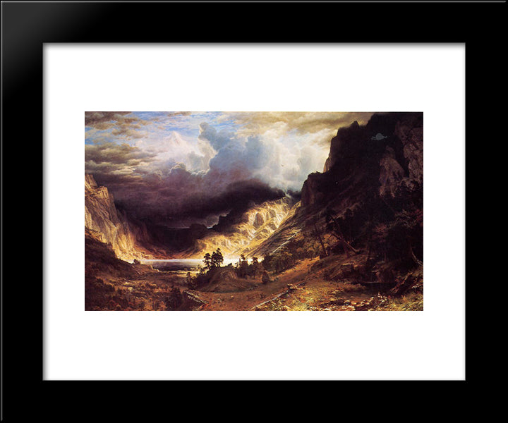 A Storm In The Rocky Mountains, Mr. Rosalie 20x24 Black Modern Wood Framed Art Print Poster by Bierstadt, Albert
