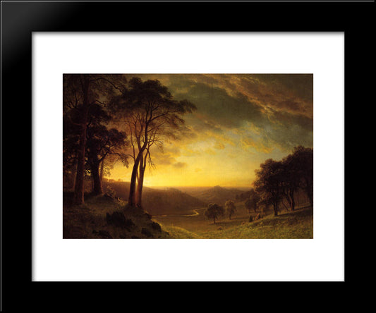 Sacramento River Valley 20x24 Black Modern Wood Framed Art Print Poster by Bierstadt, Albert