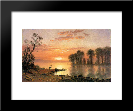Sunset 20x24 Black Modern Wood Framed Art Print Poster by Bierstadt, Albert