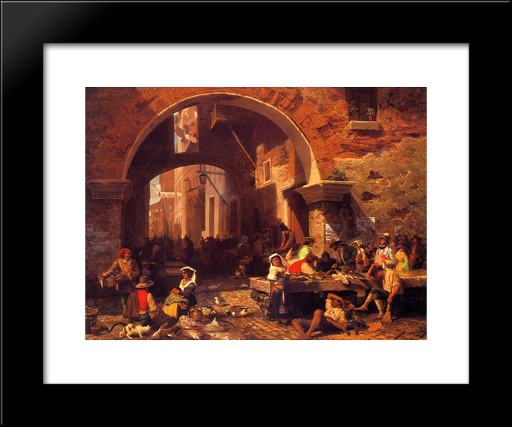 The Portico Of Octavia 20x24 Black Modern Wood Framed Art Print Poster by Bierstadt, Albert
