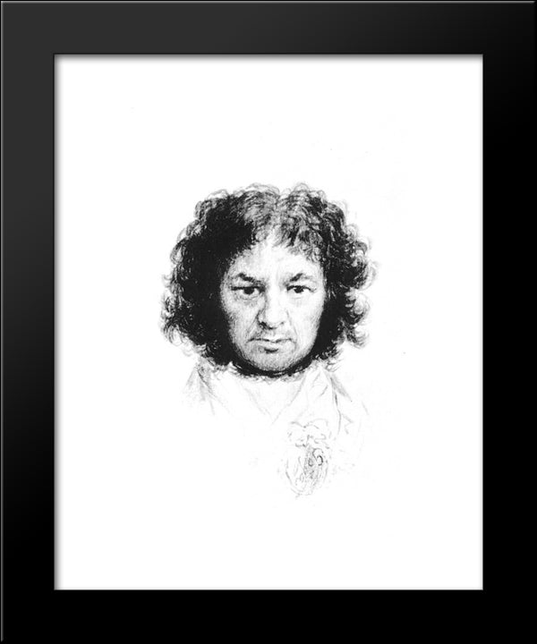 Self-Portrait 20x24 Black Modern Wood Framed Art Print Poster by Goya, Francisco
