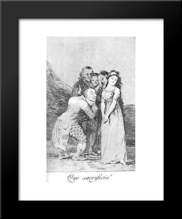 Caprichos - Plate 14: What A Sacrifice! 20x24 Black Modern Wood Framed Art Print Poster by Goya, Francisco