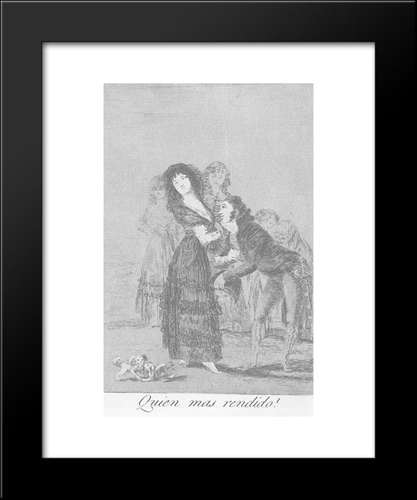 Caprichos - Plate 27: Which Of Them Is More Overcome? 20x24 Black Modern Wood Framed Art Print Poster by Goya, Francisco