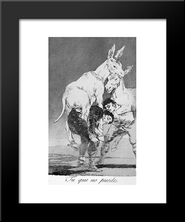 Caprichos - Plate 42: They Who Cannot 20x24 Black Modern Wood Framed Art Print Poster by Goya, Francisco