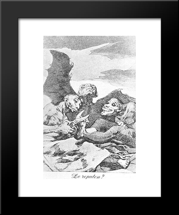 Caprichos - Plate 51: They Pare 20x24 Black Modern Wood Framed Art Print Poster by Goya, Francisco