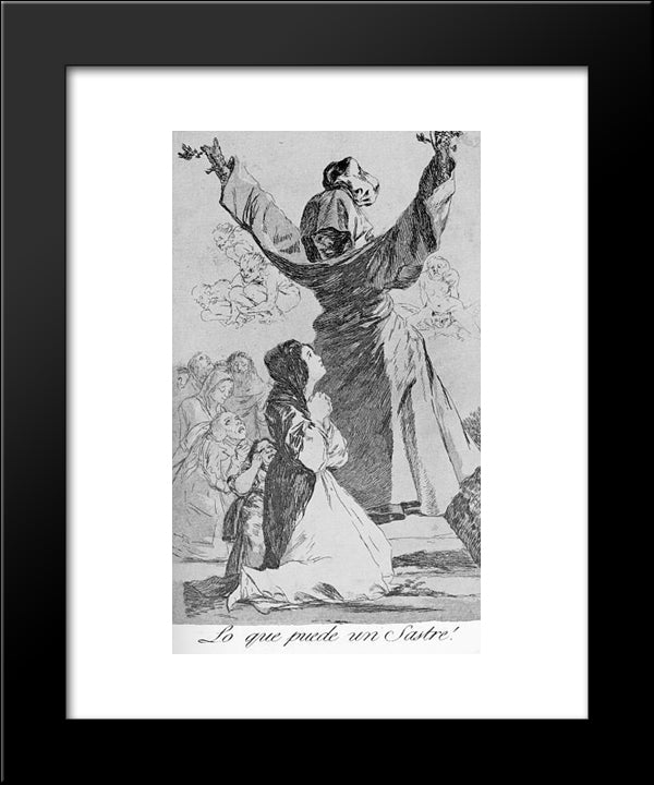 Caprichos - Plate 52: What A Tailor Can Do! 20x24 Black Modern Wood Framed Art Print Poster by Goya, Francisco