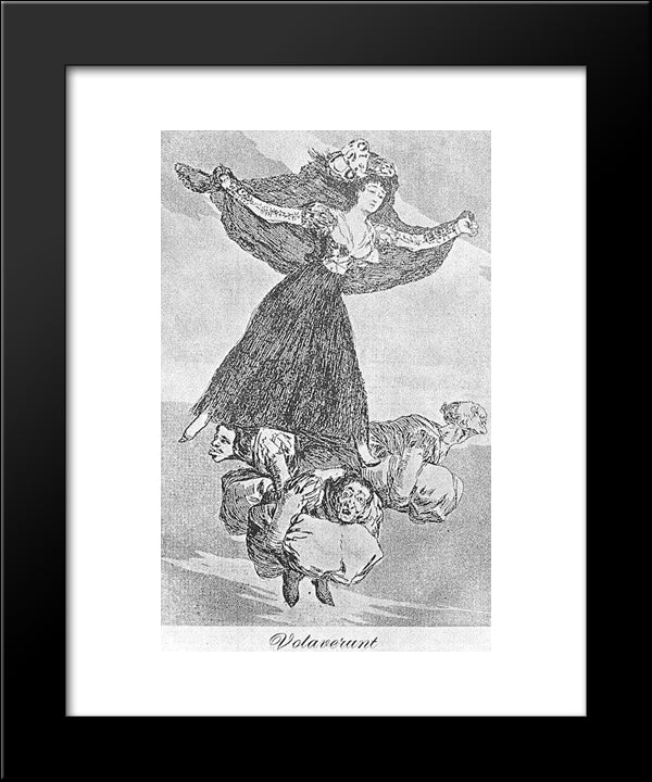Caprichos - Plate 61: They Are Flying 20x24 Black Modern Wood Framed Art Print Poster by Goya, Francisco
