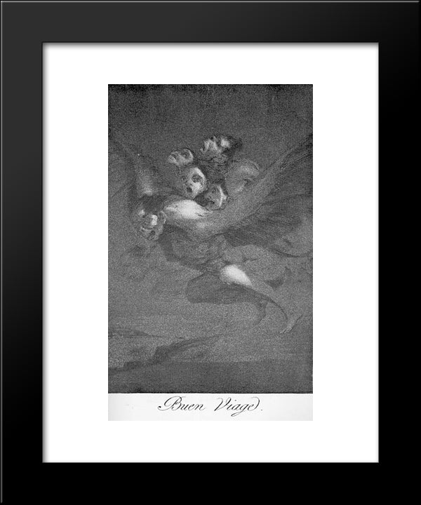 Caprichos - Plate 64: Bon Voyage 20x24 Black Modern Wood Framed Art Print Poster by Goya, Francisco