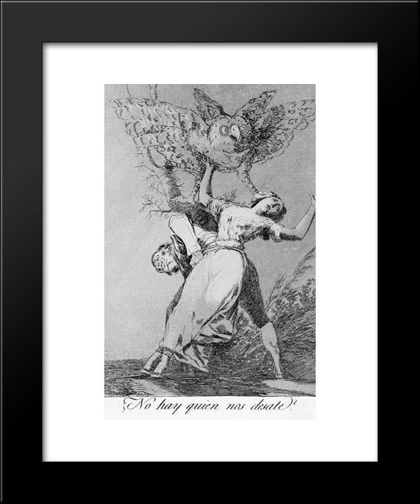 Caprichos - Plate 75: Can'T Anyone Untie Us? 20x24 Black Modern Wood Framed Art Print Poster by Goya, Francisco