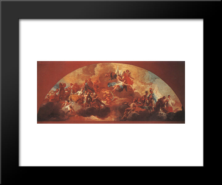Virgin Mary As Queen Of Martyrs 20x24 Black Modern Wood Framed Art Print Poster by Goya, Francisco
