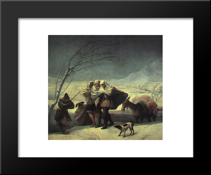 Winter 20x24 Black Modern Wood Framed Art Print Poster by Goya, Francisco